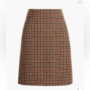 J. Crew Factory Wool-blend mini skirt in houndstooth NWT